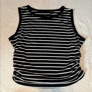 Black and white striped tank top